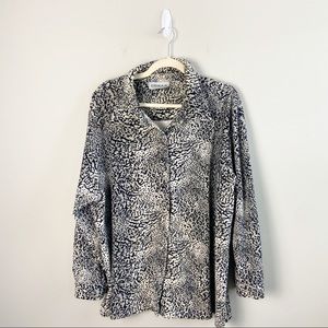 Erika II Vintage 90's Cheetah Print Velour Button Down Shirt